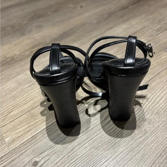 Forever 21 Black Strappy Heels - Picture 2 of 3